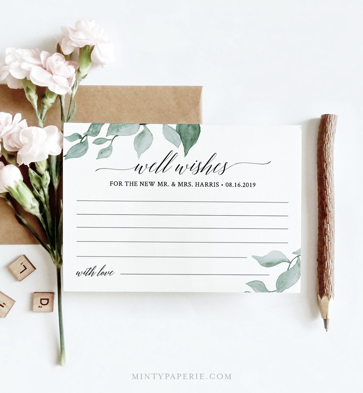 Wedding Well Wishes For Bride And Groom Advice Card Template Etsy Canada