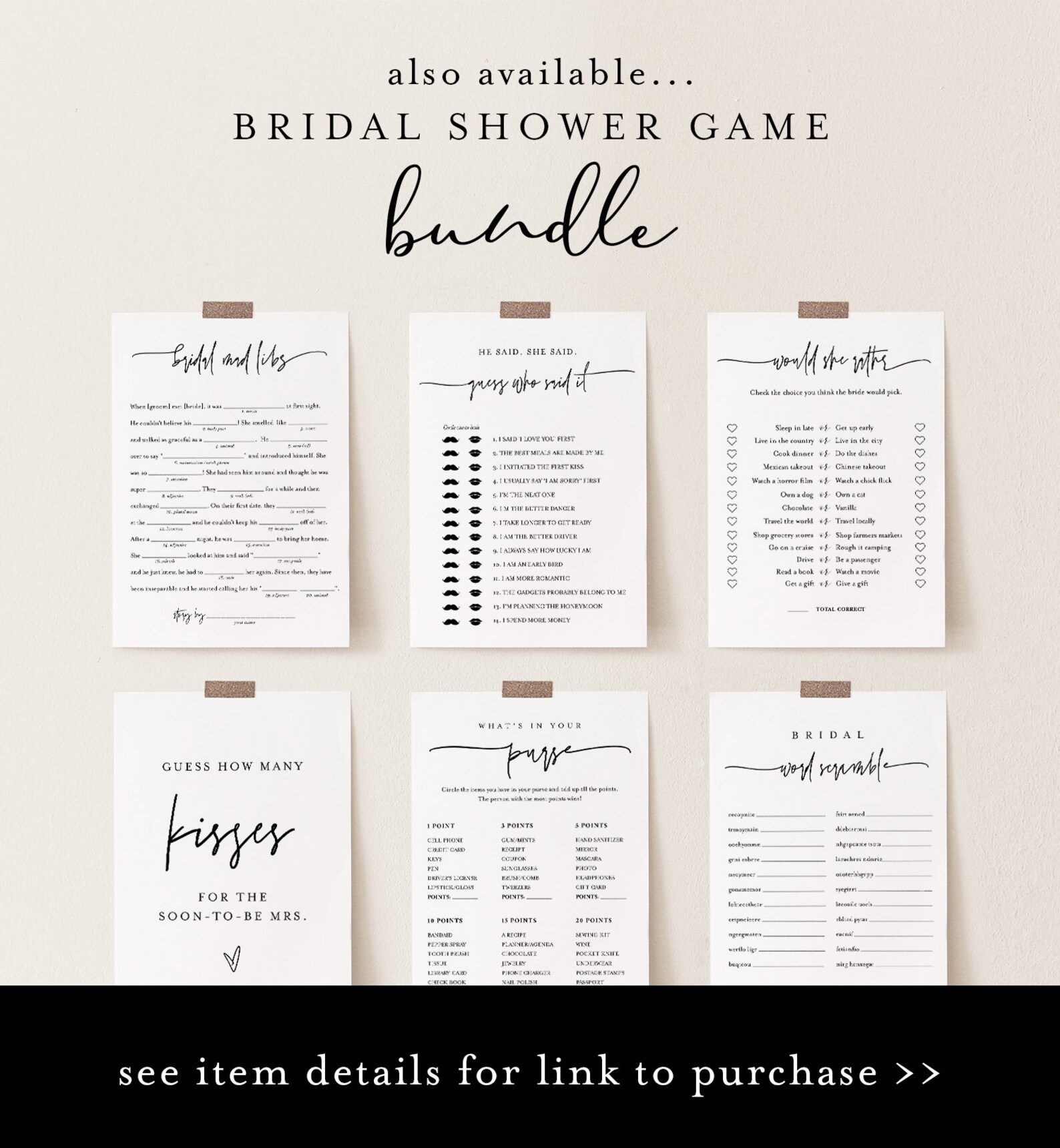 Mad Libs Bridal Shower Game Template Printable Minimalist | Etsy