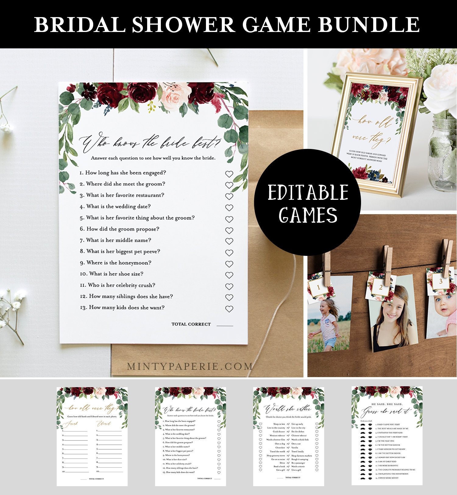 free downloadable templates for bridal shower games