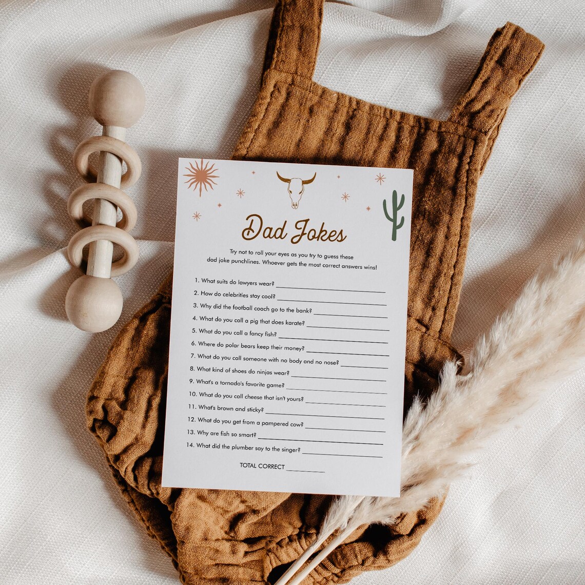 Rodeo Riddles Funny Dad Jokes Baby Shower Game, Western Rodeo Baby Shower, Riddle ...