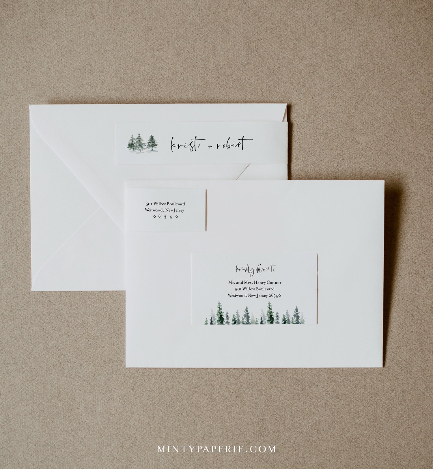 Return address labels wedding template