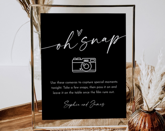 Disposable Camera Sign, Can't Wait to See What Develops, Wedding Guest Photo, I Spy, Take Action, Editable Template, Templett 8x10 0034B-49S