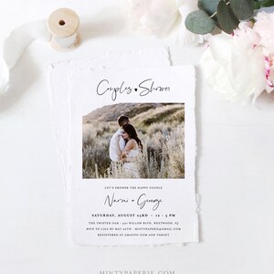 Couples Shower Invitation Template, Printable Photo Wedding Shower ...