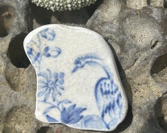 Sea pottery seaglass scottish beach find bird seapottery rare beachcombing ceramic heron