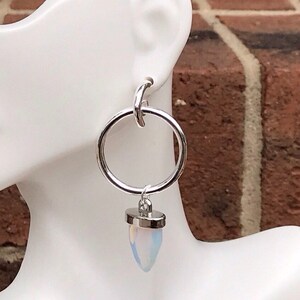 Teardrop Earrings/Moonstone Earrings/Hoops Earrings/Silver Plated Stud/Natural Moonstone Earrings/Silver Plated Earrings/ Women’s Earrings Bild 2
