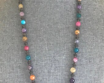 Beaded Necklace, Bohemian Multi Colored, Handmade  Stayement, Necklace, Chunky Beaded Necklace, Necklace/Bracelet