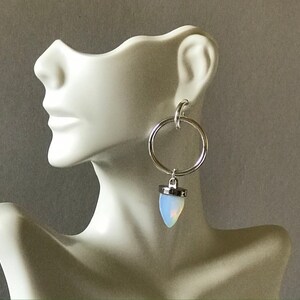 Teardrop Earrings/Moonstone Earrings/Hoops Earrings/Silver Plated Stud/Natural Moonstone Earrings/Silver Plated Earrings/ Women’s Earrings Bild 4
