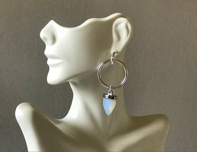 Teardrop Earrings/Moonstone Earrings/Hoops Earrings/Silver Plated Stud/Natural Moonstone Earrings/Silver Plated Earrings/ Women’s Earrings Bild 4