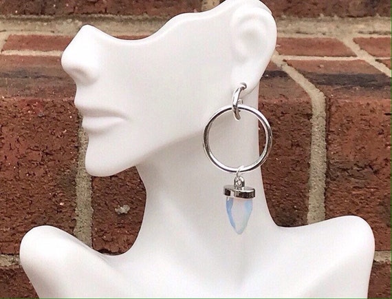 Teardrop Earrings/Moonstone Earrings/Hoops Earrings/Silver Plated Stud/Natural Moonstone Earrings/Silver Plated Earrings/ Women’s Earrings