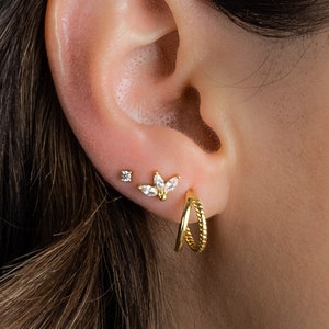 Gold Hoops, Hoop Earrings, Double Hoops, Silver Hoops, Huggies, Huggie Earrings, Small Gold Hoops, Earrings for Women, Gift for Her