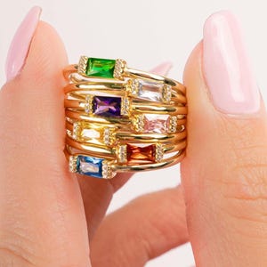 Stacking Ring, Birthstone Ring, Gold Ring, Personalized Gift, Dainty Ring, Birthstone Jewelry, Minimalist Ring, Gift For her, Gemstone Ring