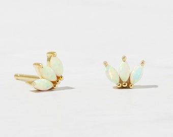 Opal Stud Earrings, Opal Earrings, Stud Earrings, Opal Studs, Opal Jewelry, October Birthstone, Opal, Gift for Her, Dainty Earrings
