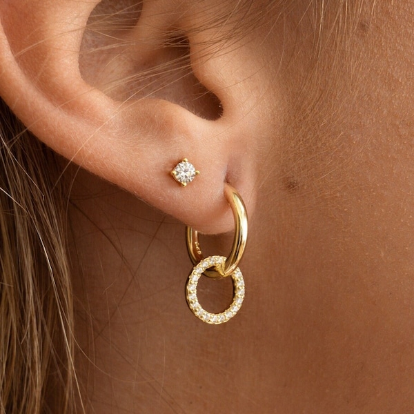 JOLIE HOOP AMD CHARM EARRING main image 0