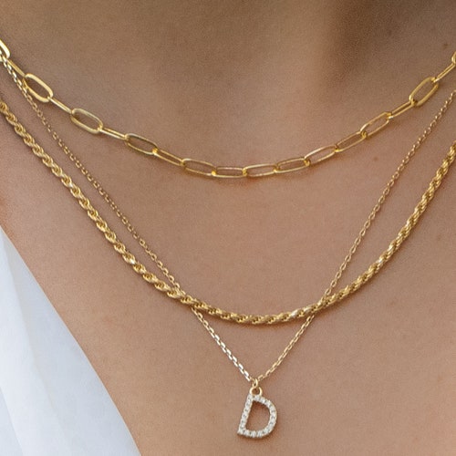 Gold and Silver Rope Chain Necklace Braided Rope Chain Gold Etsy