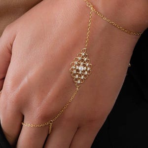 Hand Chain, Body Jewelry, Slave Bracelet, Adjustable Bracelet, Hand Bracelet, Chain Bracelet, Gold, Hand Jewelry, Gift for Her, Boho Jewelry