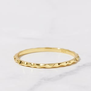 Stacking Ring, Thin Gold Ring, Dainty Ring, Minimalist Ring, Gold Ring, Hammered Ring, Sterling Silver Ring, Simple Ring, Delicate Ring