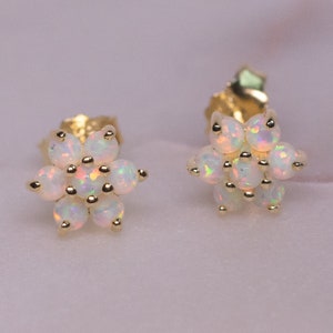 Gold Fill Opal Stud Earrings Small Studs Dainty Studs Minimalist Earrings Opal Studs White Opal Earrings Gift for Her October Birthstone