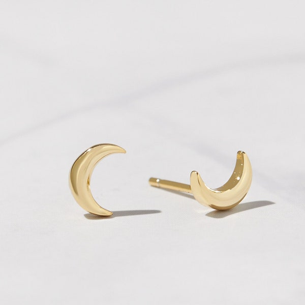 Moon Studs, Moon Earrings, Moon Stud Earrings, Crescent Moon Studs, Moon Earrings Gold, Tiny Studs, Dainty Stud Earrings, Minimalist Earring