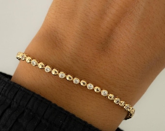 Tennis Beaded Bracelet, Tennis Bracelet, Minimalist Bracelet, Dainty Bracelet, Stacking Bracelet, Gift for her, Sami Jewels Tennis Bracelet