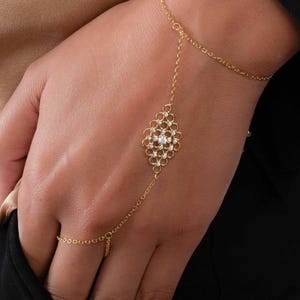 Hand Chain, Slave Bracelet, Adjustable Bracelet, Hand Bracelet, Chain Bracelet, Gold Hand Chain, Hand Jewelry, Gift for Her, Ring Bracelet