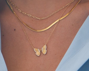 Butterfly Necklace, Butterfly Pendant, Butterfly Jewelry, Butterfly Charm Necklace, Sterling Silver Butterfly Necklace