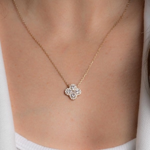 Four Leaf Clover Necklace, Clover Jewelry, Clover Pendant, Dainty Necklace, Charm Necklace, Gift for Her
