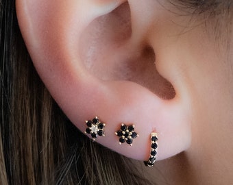 Boucles d’oreilles Black Stud, Boucles d’oreilles noires, Tiny Studs, Petits Studs, Boucles d’oreilles minimalistes, Boucles d’oreilles Stud, Black Studs, Boucles d’oreilles Onyx Small Stud