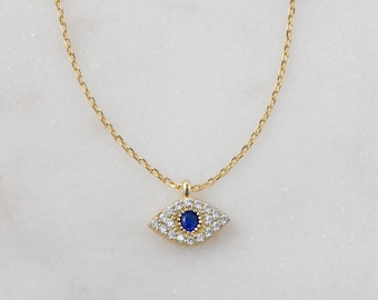 Evil Eye Necklace, Dainty Evil Eye Necklace, Evil Eye Pendant, Minimalist Necklace, Evil Eye Jewelry, Gift for her