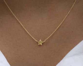 Star Necklace, Gold Star Necklace, Silver Star Necklace, Celestial Jewelry, Dainty Necklace, Celestial Necklace, Gift for Her, Minimalist
