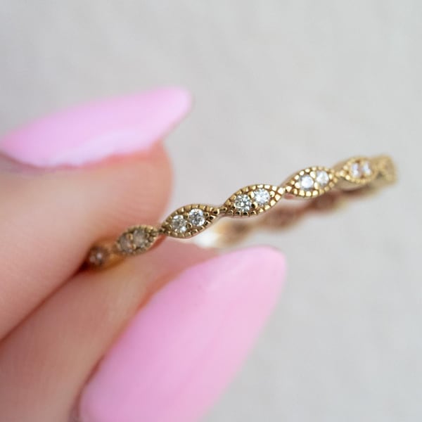 Eternity Band, Minimalist Ring, Stacking Ring, Eternity Ring, Stacking Ring, Diamond Ring, Dainty Ring, Wedding Band, Gift for Her Gold Ring