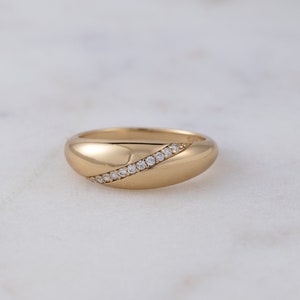 Dome Ring, Statement Ring, Gold Dome Ring, Gift for Her, Chunky Ring, Diamond Ring, Sterling Silver Ring, Gold Ring