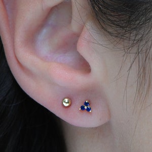 Tiny Sapphire Stud Earrings, Sapphire Studs, Stud Earrings, Dainty Stud Earrings Small Stud Earrings Tiny Stud Earrings, Minimalist Earrings