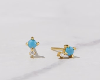 Boucles d’oreilles Turquoise Stud, Boucles d’oreilles Turquoise, Boucles d’oreilles Tiny Stud, Boucles d’oreilles minimalistes, Petits Goujons, Bijoux Turquoise, Goujons Turquoise, Cadeau