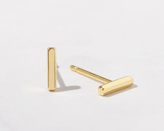 Bar Earrings , Simple stud earrings, Simple gold bar earrings, Minimalist Earrings, Line earrings, Gold bar earrings, Dainty gold studs