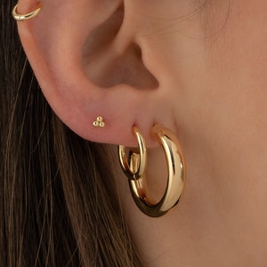 Gold Hoops, Gold Hoop Earrings, Hoops, Chunky Hoops, Thick Hoops, Hoop Earrings, Hoops, Gift for Her, Gold Earrings, Earrings, Medium Hoops