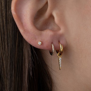 Huggie Spike Earrings, Small Gold Hoop Earrings, Spike Hoop Earrings, Dainty Gold Hoops, Gold Hoop Earrings, Silver Hoop Earrings