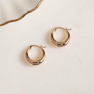 Hoop Earrings, Chunky Earrings, Thick Hoop Earrings, Minimalist Silver Earrings, Gold Earrings, Small Gold Hoops, Huggie Hoop Earrings