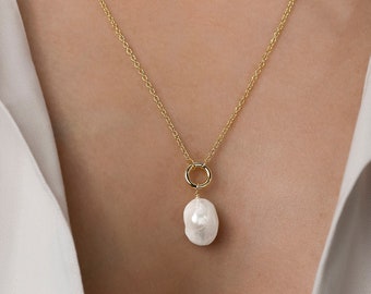 Freshwater Pearl Necklace, Pearl Pendant Necklace for Women, Bridal Jewelry, Beach Jewelry, June Birthstone, Gift for Her, Pearl Necklace