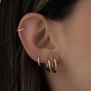 3 Hoop Earrings Set, Small Hoop Earrings, Minimalist Hoop Earrings, Small Gold Hoops, Hoop Earrings, Gift for her, Dainty Hoops, Hoops