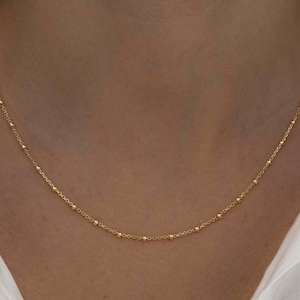 Dainty Necklace, Minimalist Necklace, Layering Necklace, Thin Chain Necklace, Gift for Her, Gold Necklace, Silver Necklace, Choker Necklace