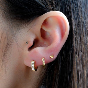 Diamond Huggie Earrings, Gold CZ Huggies, Huggies, Gold Tiny Hoops, Dainty Hoops, Silver Small Hoop Earrings, Bridesmaid Gift, Small Hoops