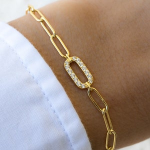 Gold Link Bracelet, Silver Link Bracelet, Paperclip Bracelet, Dainty Bracelet, Minimalist Bracelet Chain Bracelet Gold Bracelet Gift for Her