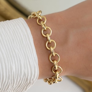 Chain Bracelet, Chunky Bracelet, Vintage Bracelet, Statement Jewelry, Gold Bracelet, Trendy Jewelry, Gift For Her, Chunky Jewelry