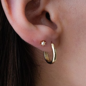 Oval Hoop Earrings, Small Hoop Earrings, Small Hoops, Gold Hoops, Silver Hoop Earrings, Huggie Hoop Earring Minimalist Earrings Gift for Her