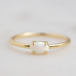 Opal Ring Gold Opal Ring Minimalist Rings Gift for Her Promise Ring Birthstone Ring Rings for Women Sterling Silver Rings Engagement Ring