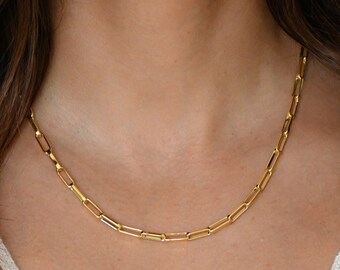 Chain Necklace, Paperclip Necklace, Chain Link Necklace, Gold Chain Necklace, Gold Link Chain, Minimalist Necklace, Gift for her