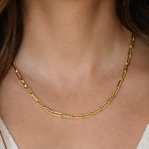 Chain Necklace, Paperclip Necklace, Chain Link Necklace, Gold Chain Necklace, Gold Link Chain, Minimalist Necklace, Gift for her