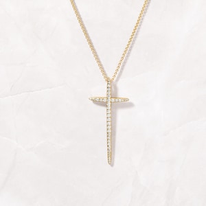 Collier croix, pendentif croix, collier croix en or, collier croix fine, collier religieux, cadeau pour elle, cadeau de Noël