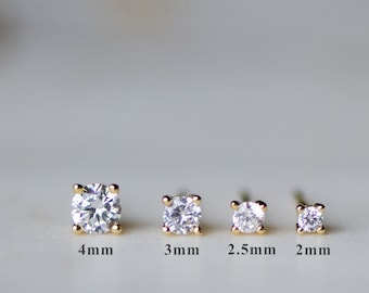 Tiny Stud Earrings, Tiny Studs, Stud Earrings, Minimalist Earrings, Diamond Stud Earrings, 2mm Studs, Cartilage Studs, Tragus Studs, Gift