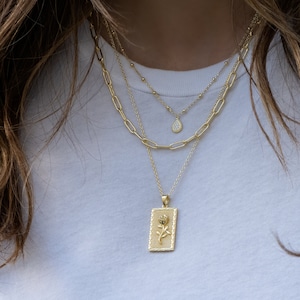 Rose Medallion Necklace, Gold Medallion, Medallion Necklace, Layering Necklace, Rose Necklace, Pendant Necklace, Christmas Gift for her